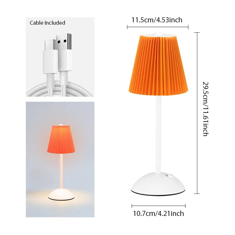 Ordelle | Luminária de Mesa LED Plissada Recarregável