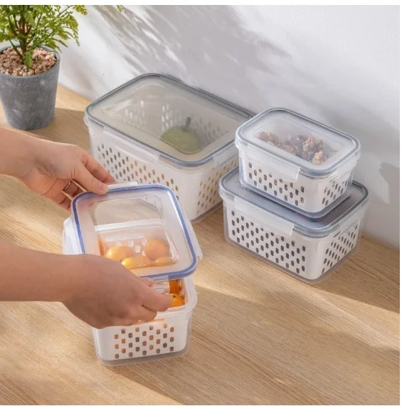 Ordelle | Kit 3 Organizadores Potes Geladeira