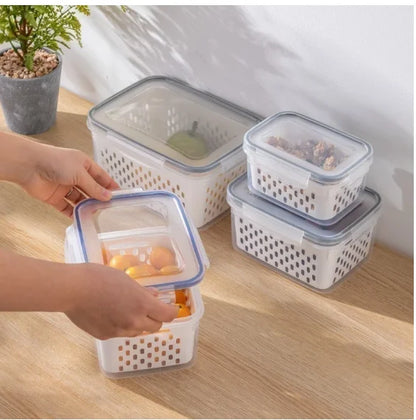 Ordelle | Kit 3 Organizadores Potes Geladeira
