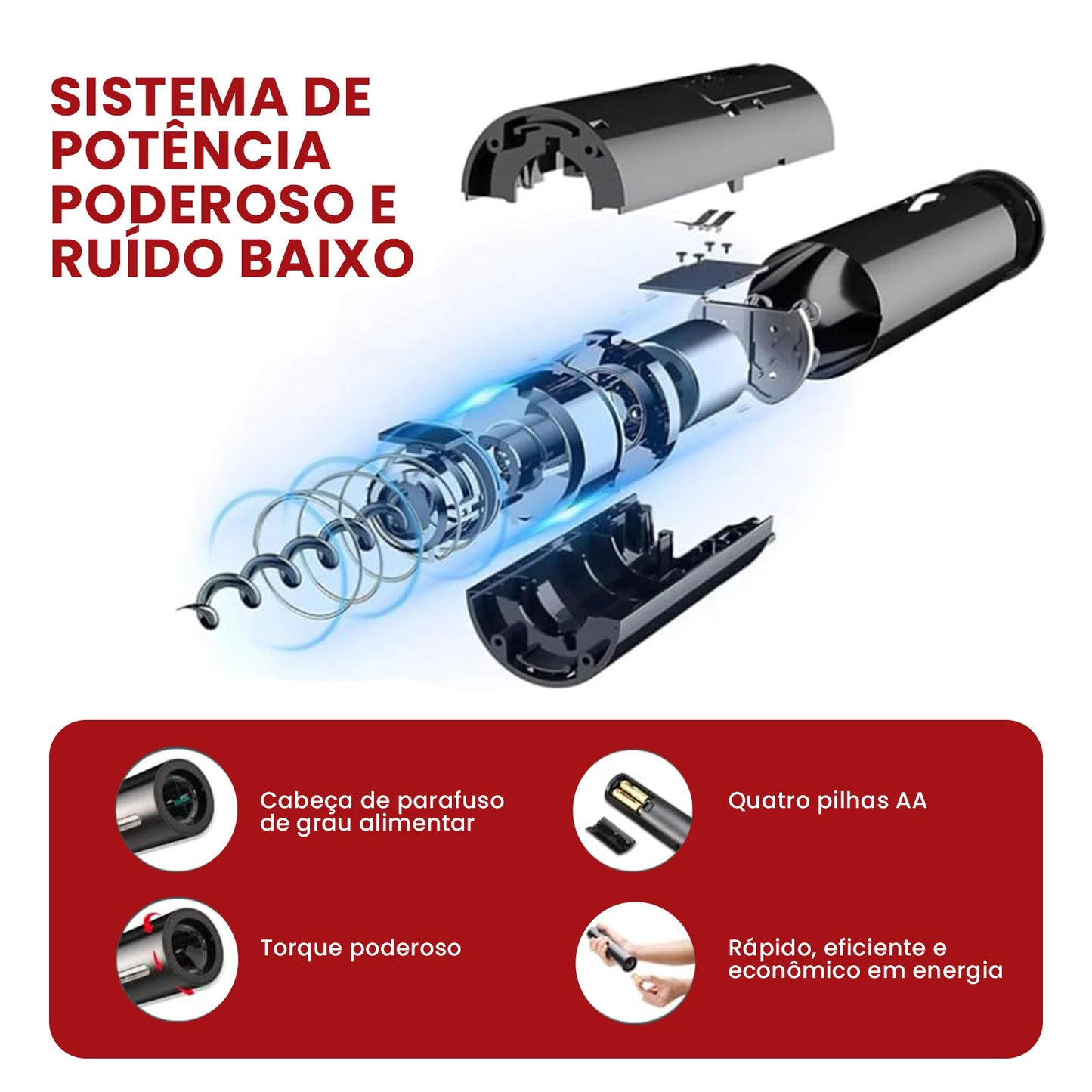 Ordelle | Abridor Elétrico De Vinho - Removedor de Rolha