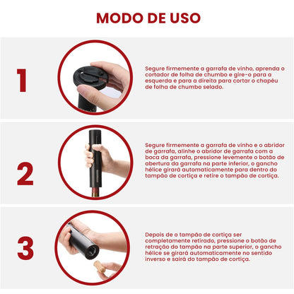 Ordelle | Abridor Elétrico De Vinho - Removedor de Rolha