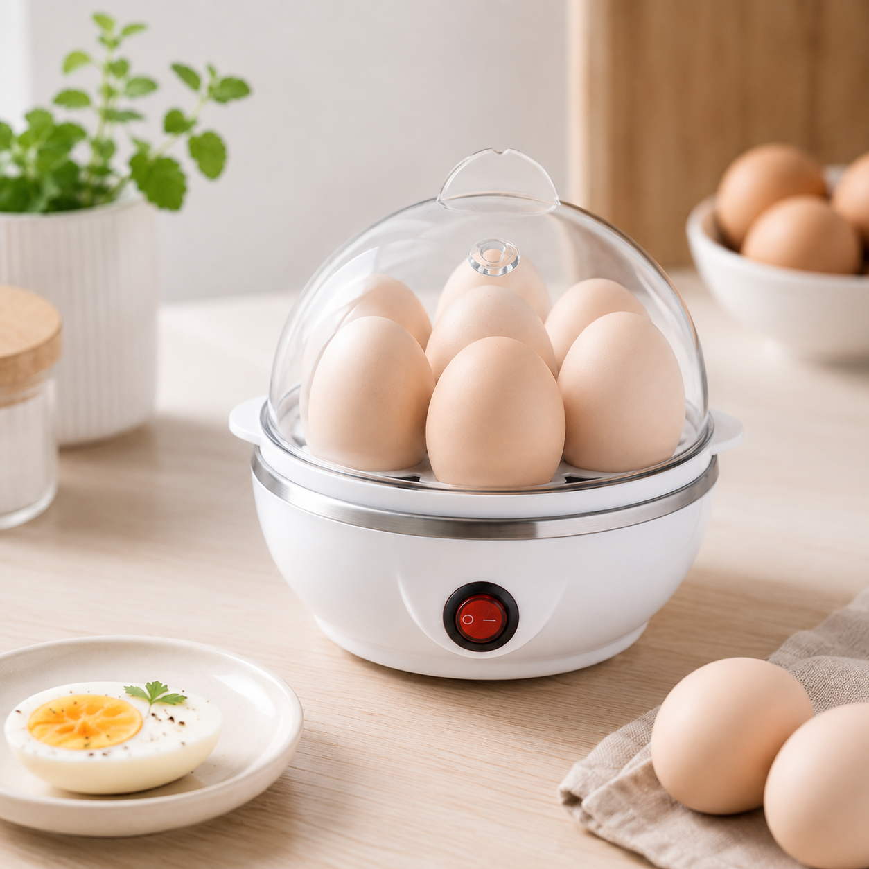 Ordelle | Cozedor de Ovos Rápido com Tampa Transparente