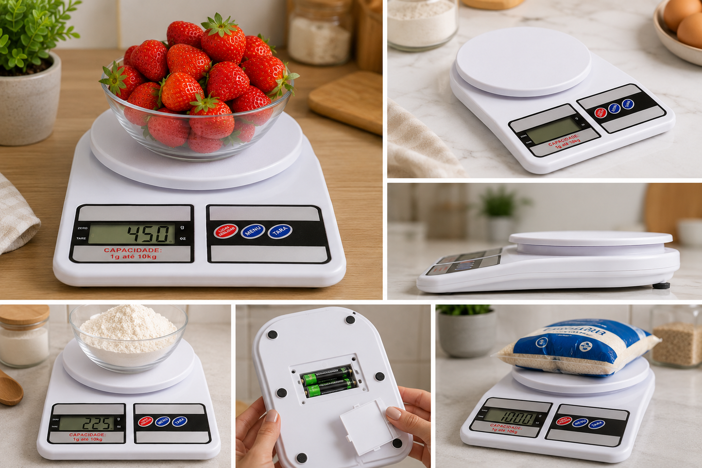 Ordelle | Balança Digital de Cozinha de Alta Precisão até 10 kg