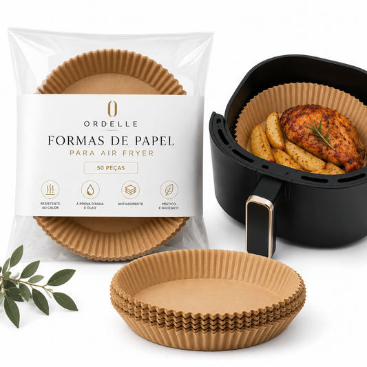 Ordelle | Kit 50 Formas de Papel para Air Fryer