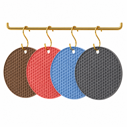 Ordelle | Kit 4 Descanso de Panela em Silicone Antiderrapante e Resistente ao Calor