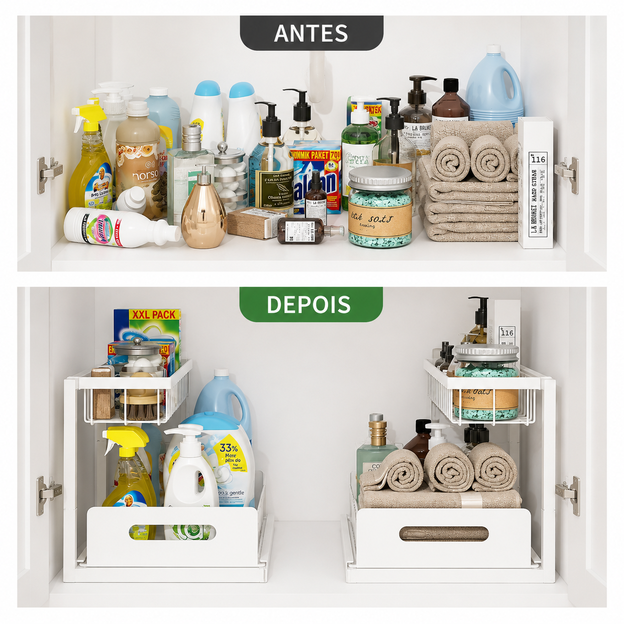Ordelle | Organizador Deslizante 2 Níveis para Armário