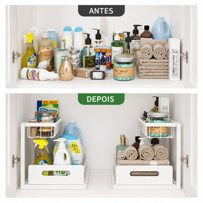 Ordelle | Organizador Deslizante 2 Níveis para Armário