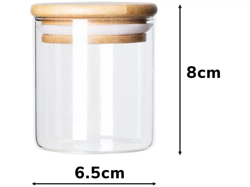 Ordelle | Kit de 6 Potes Redondos de Vidro Pequeno 180ml