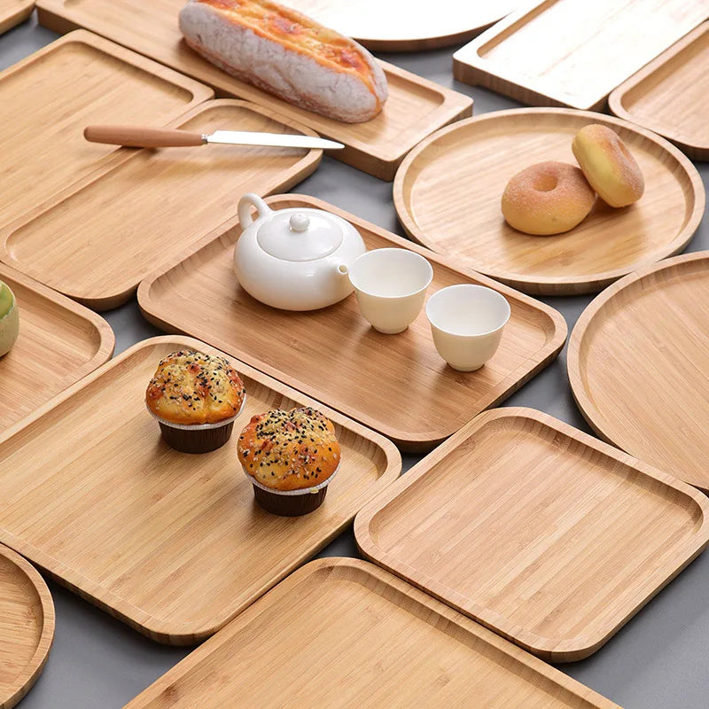 Wood Beech Plate Fruit Plate Oval Pallet Trays Decorative Candy Rectangular Dessert Dinner Tableware Tray, Kitchen Accessories