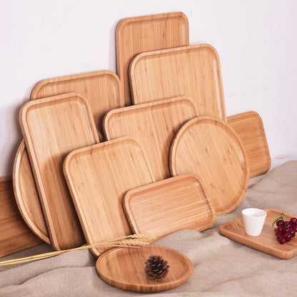 Wood Beech Plate Fruit Plate Oval Pallet Trays Decorative Candy Rectangular Dessert Dinner Tableware Tray, Kitchen Accessories