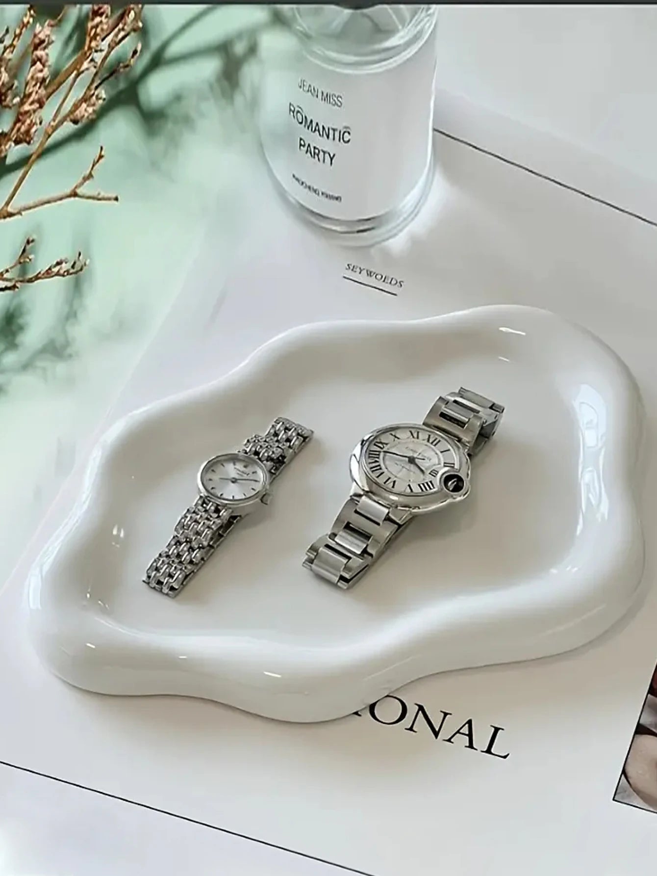 Ordelle | Bandeja Decorativa Cloud em Cerâmica para Joias
