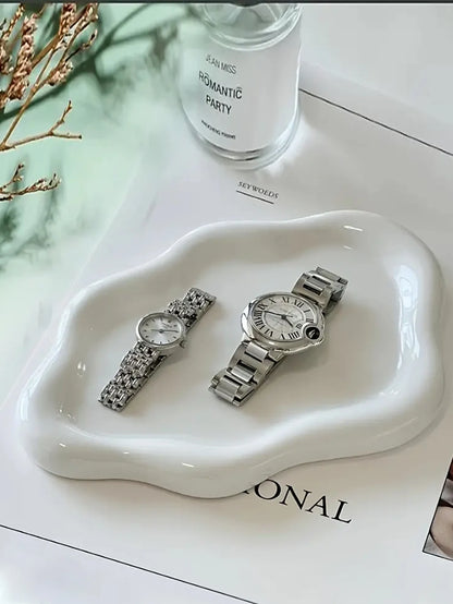 Ordelle | Bandeja Decorativa Cloud em Cerâmica para Joias