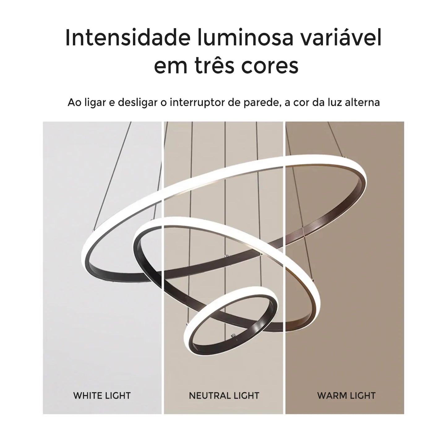 Ordelle | Luminária Pendente LED Aura — Design de Anéis