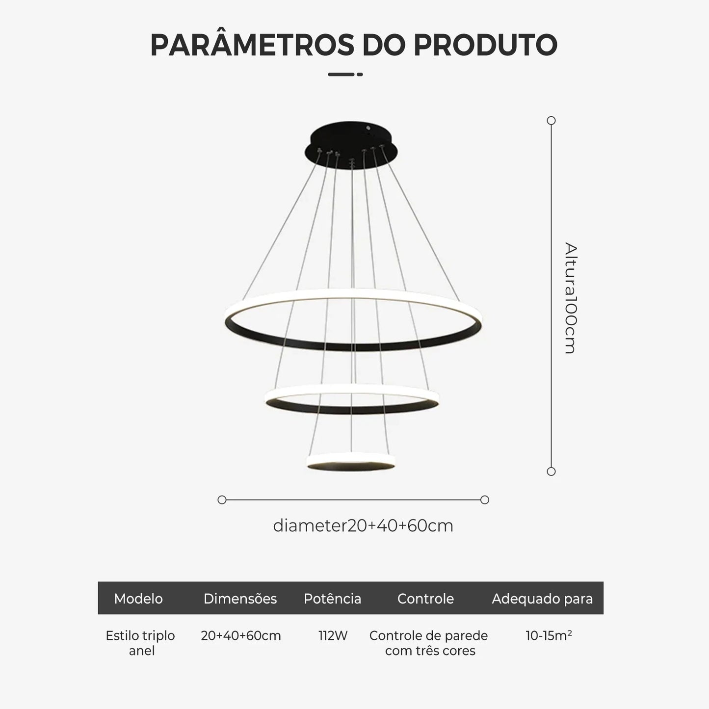 Ordelle | Luminária Pendente LED Aura — Design de Anéis