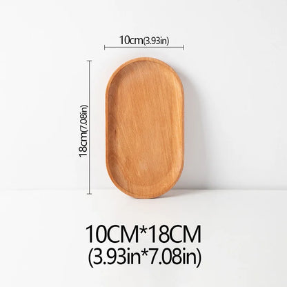 Wood Beech Plate Fruit Plate Oval Pallet Trays Decorative Candy Rectangular Dessert Dinner Tableware Tray, Kitchen Accessories