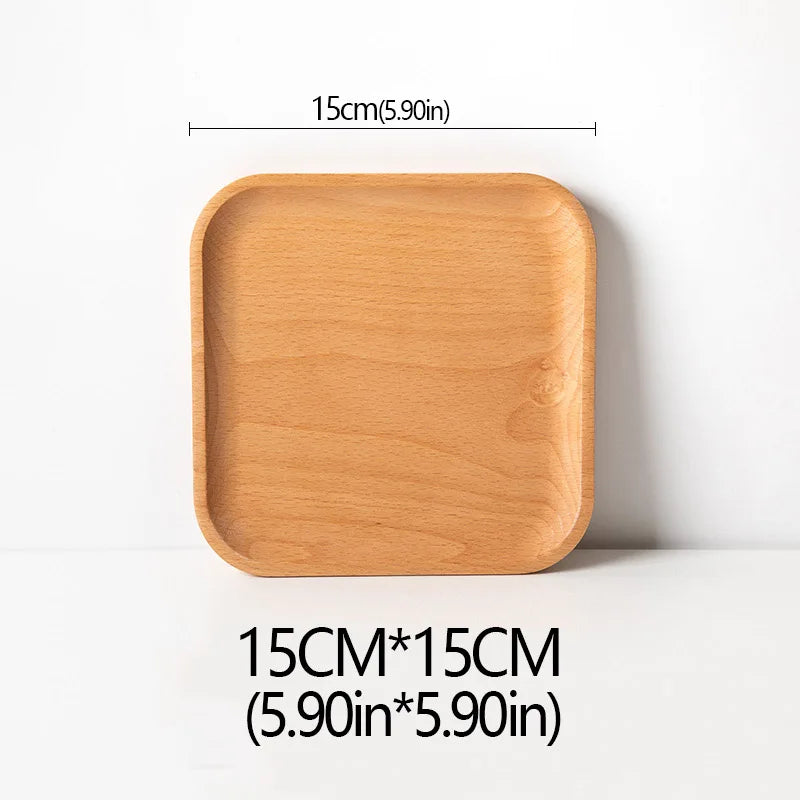 Wood Beech Plate Fruit Plate Oval Pallet Trays Decorative Candy Rectangular Dessert Dinner Tableware Tray, Kitchen Accessories