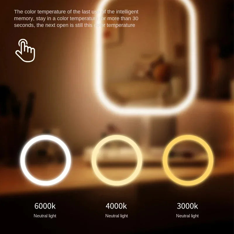 Ordelle | Espelho de Maquiagem LED com Iluminação Tricolor
