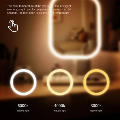 Ordelle | Espelho de Maquiagem LED com Iluminação Tricolor
