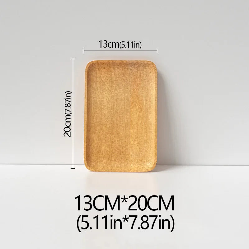 Wood Beech Plate Fruit Plate Oval Pallet Trays Decorative Candy Rectangular Dessert Dinner Tableware Tray, Kitchen Accessories
