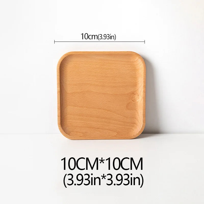 Wood Beech Plate Fruit Plate Oval Pallet Trays Decorative Candy Rectangular Dessert Dinner Tableware Tray, Kitchen Accessories