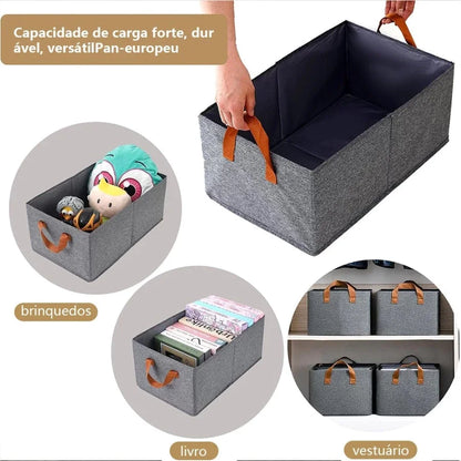 Ordelle | Caixa Organizadora de Roupas em Tecido com Alças